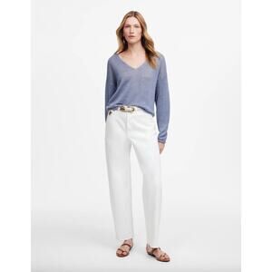 Madewell Pieced Barrel Leg Jeans Tile White Rigid Mid Rise Ankle US 23 NWT
